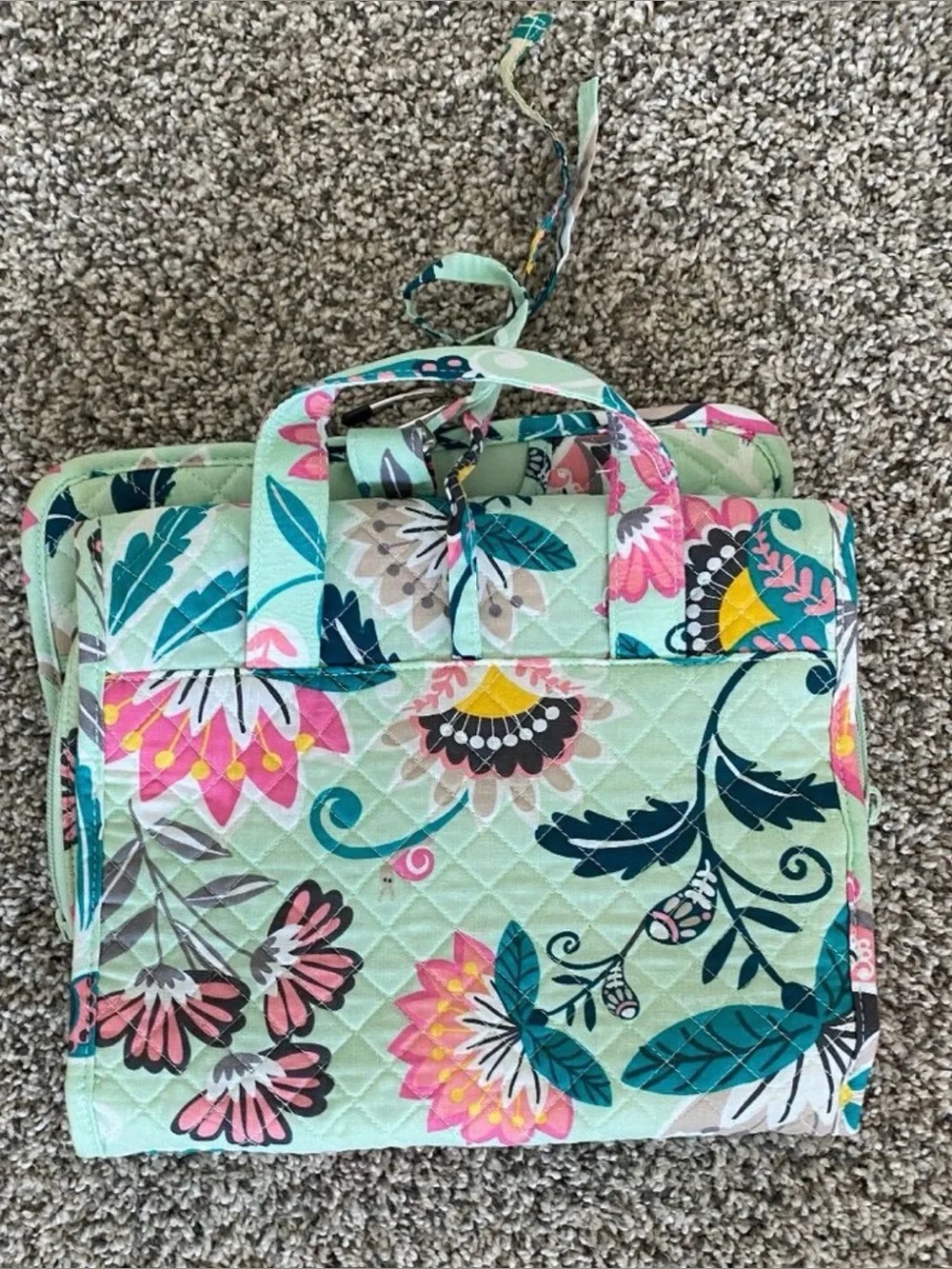 Vera Bradley Mint Floral Quilted Tote